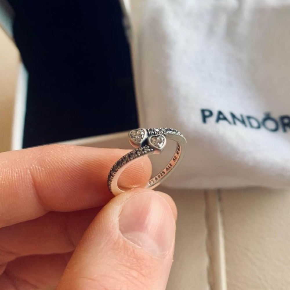 Pandora Two Sparkling Heart Ring - Christmas gift